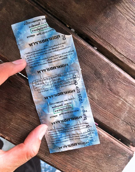 パラセタモール(Paracetamol)500mgの使いかけのブリスターパック