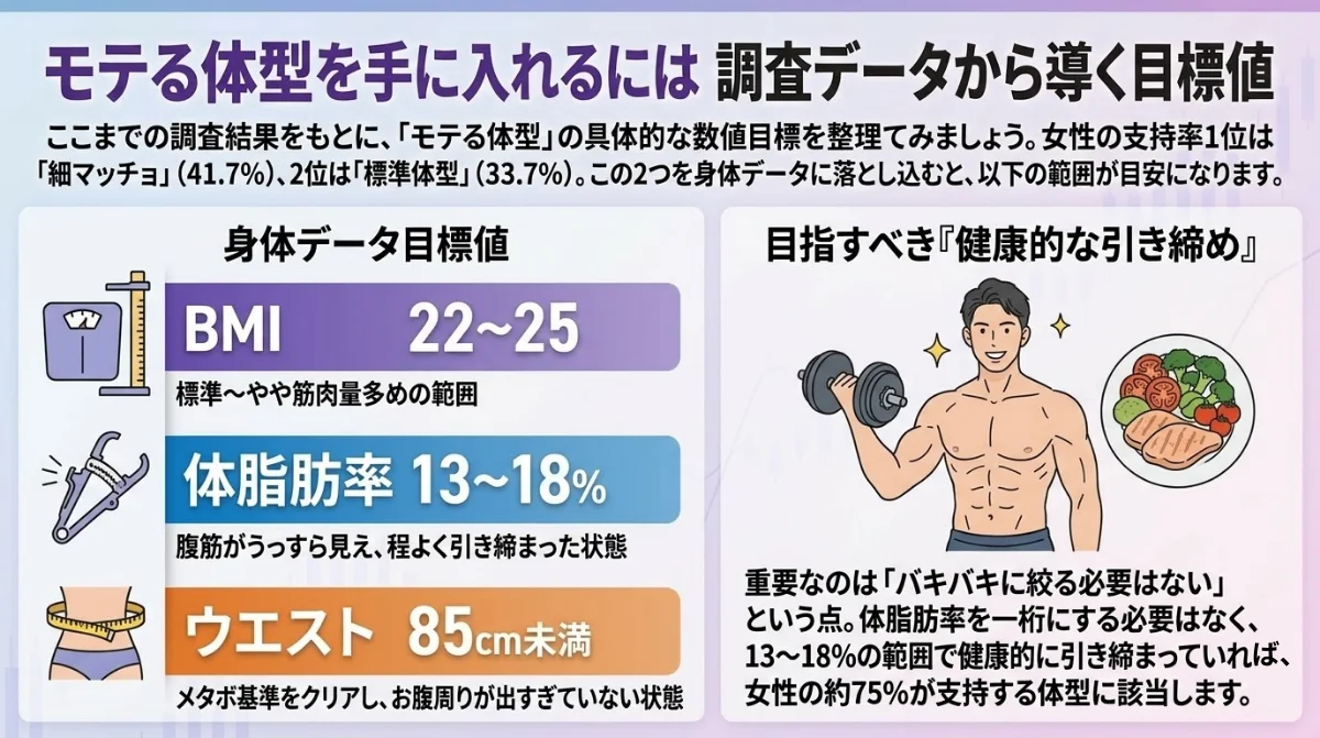 モテる体型を手に入れるには ― 調査データから導く目標値