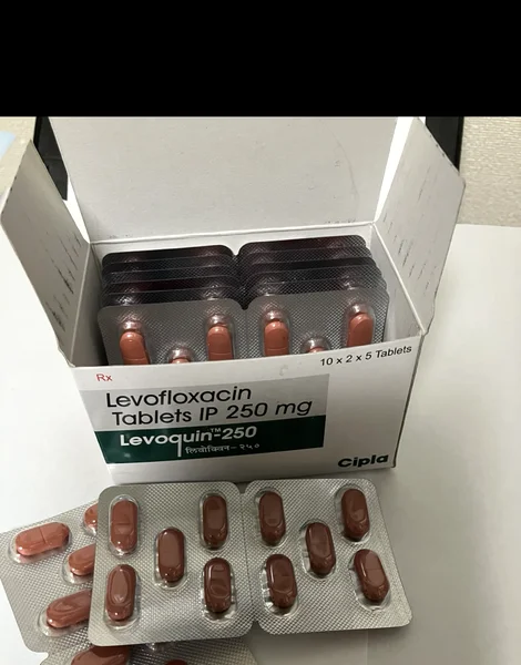 レボクイン（Levoquin）250mg の箱とシート