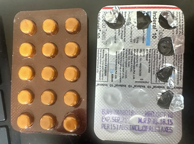インデラル(Inderal)10mg のシート