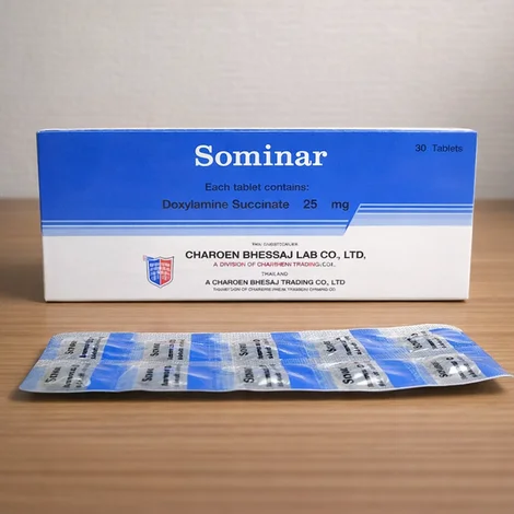 ドキシラミン(Sominar)25mg の箱とシート
