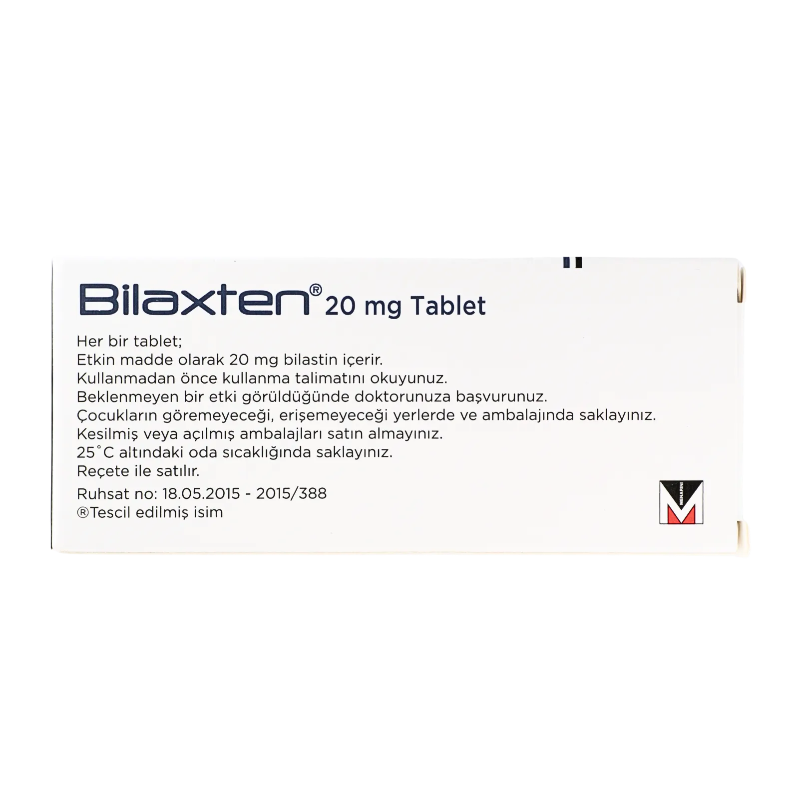 ビラクステン（Bilaxten）の箱（裏面）