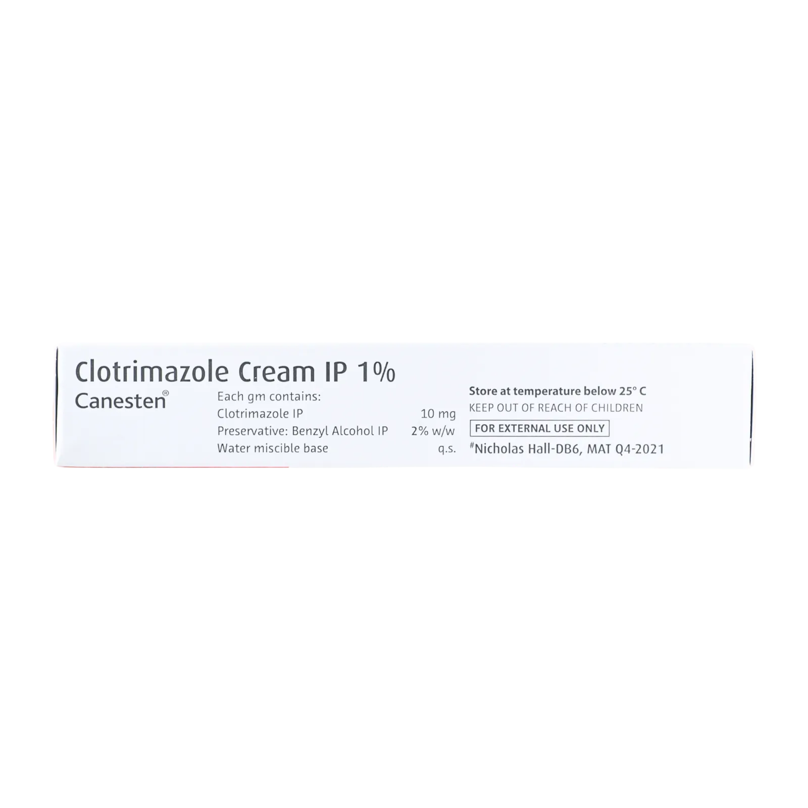 カーネステンクリーム（Canesten）1%の箱（側面1）