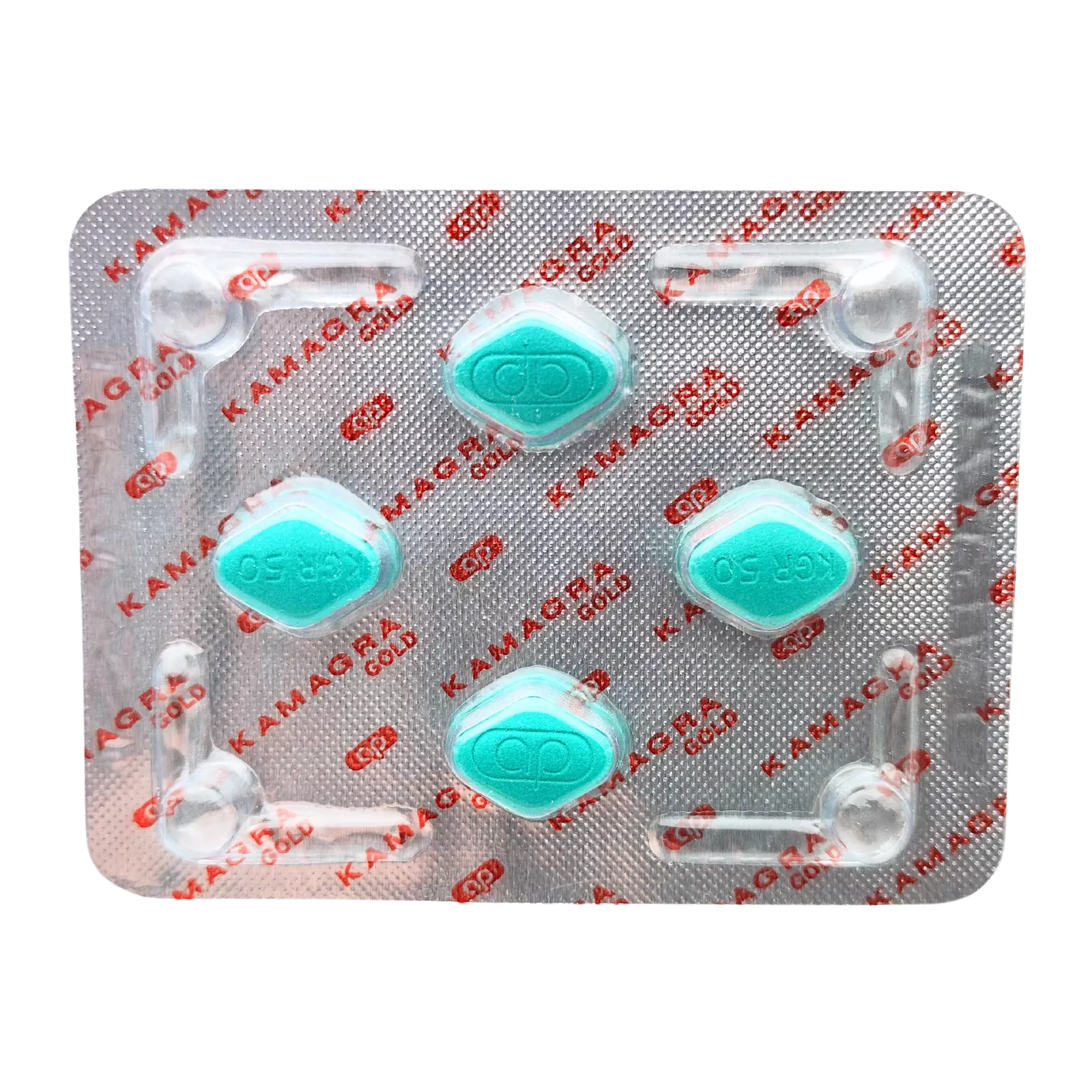 カマグラゴールド（KAMAGRA GOLD）50mgの4錠が入ったシート（表面）