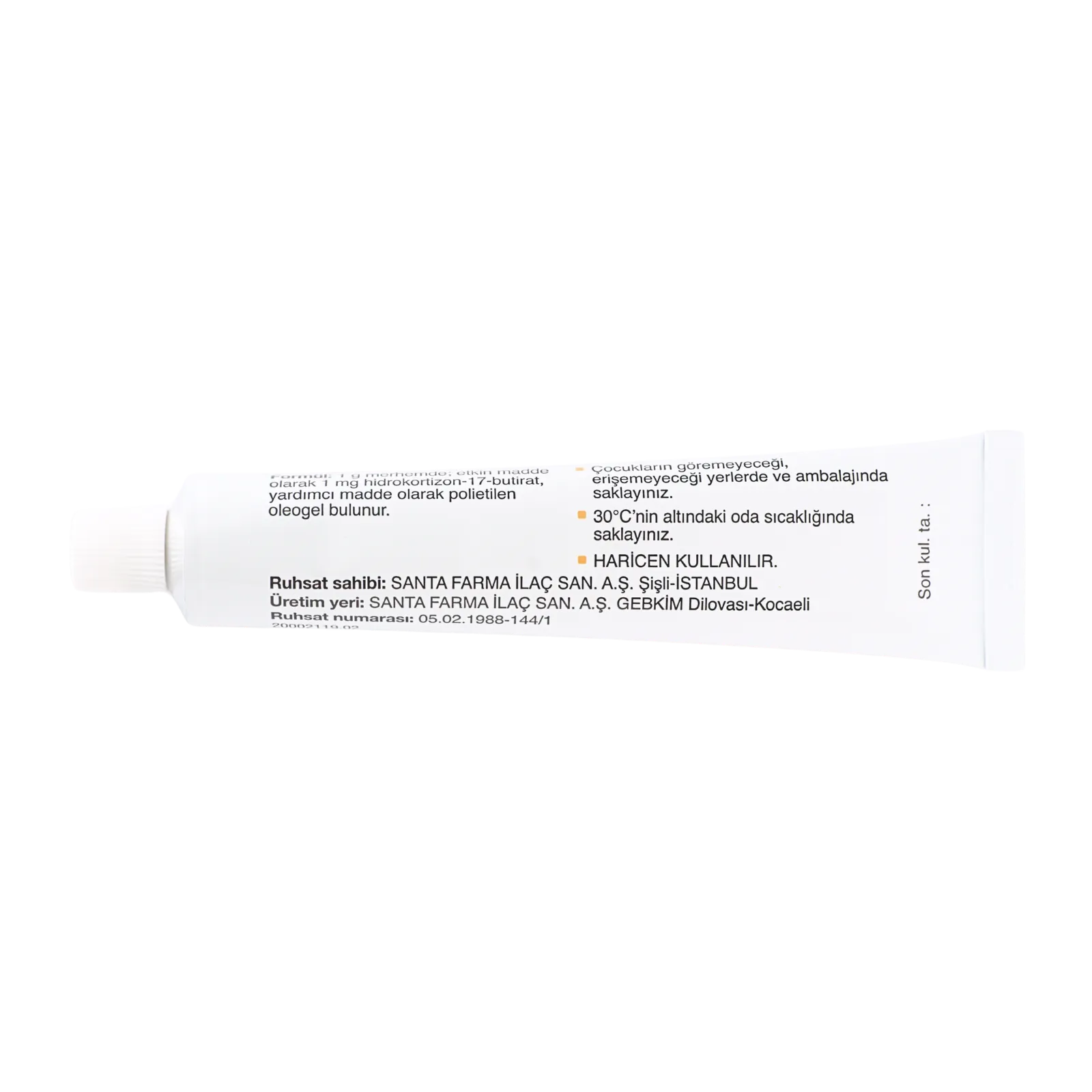 ロコダーム（Locoderm）のチューブ（裏面）