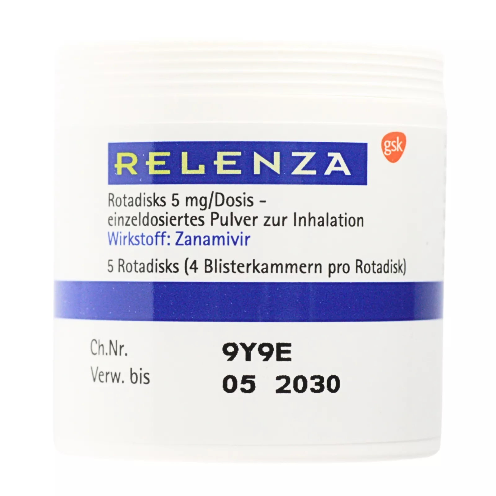 リレンザ（RELENZA）の容器（表面）