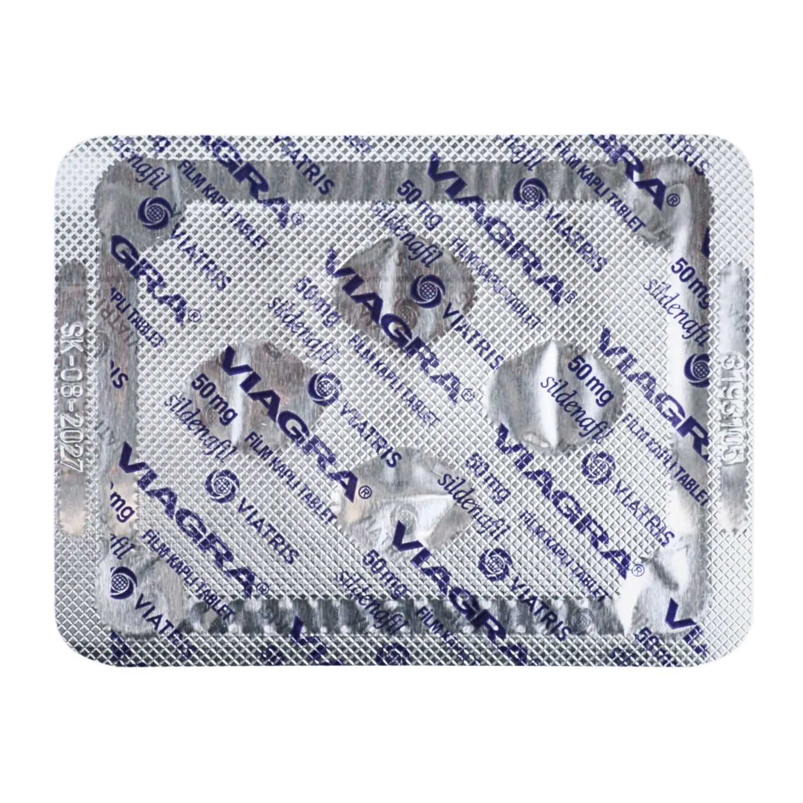 バイアグラ（VIAGRA）50mgの4錠が入ったシート（裏面）