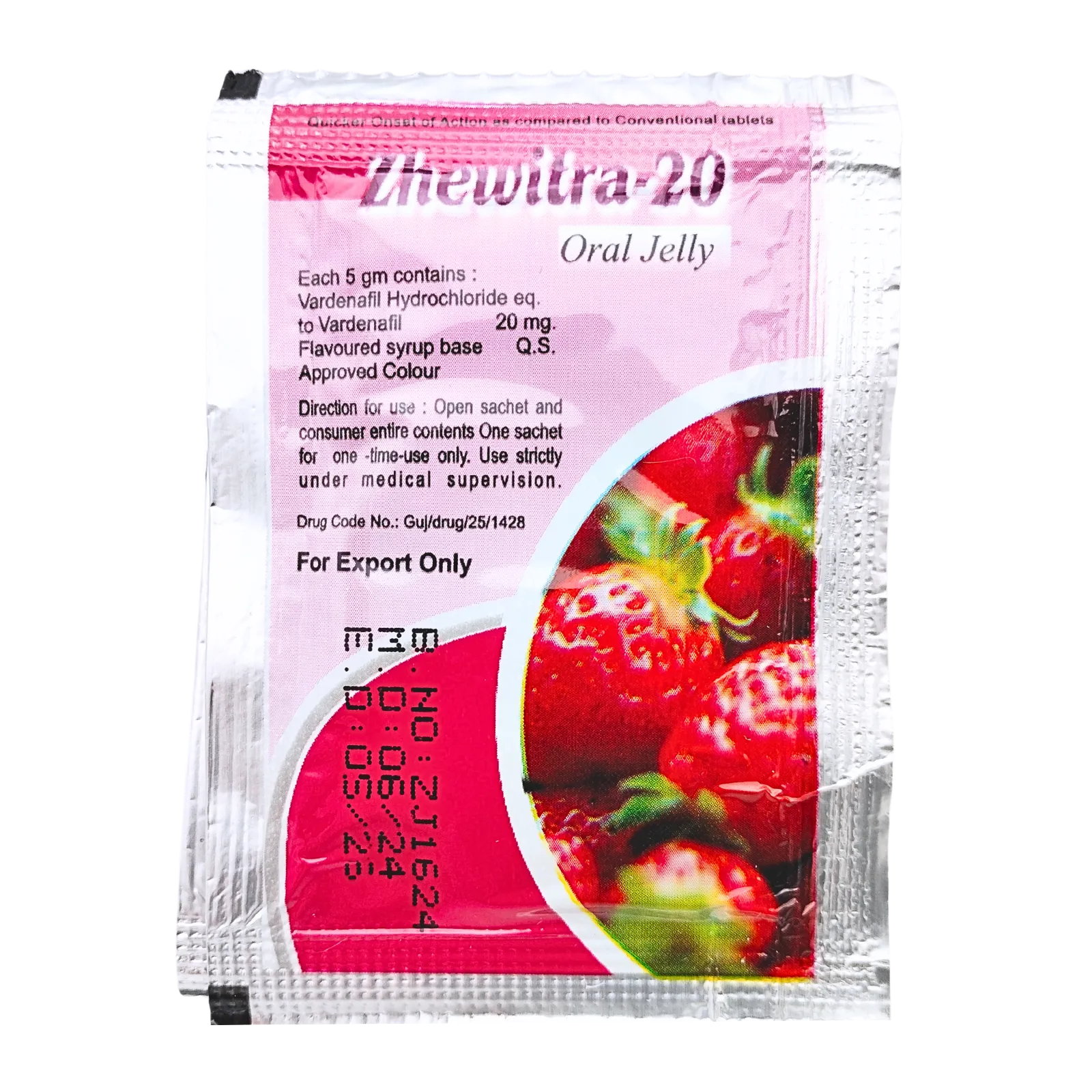 ジェビトラオーラルゼリー（Zhewitra Oral Jelly）20mg（裏面）