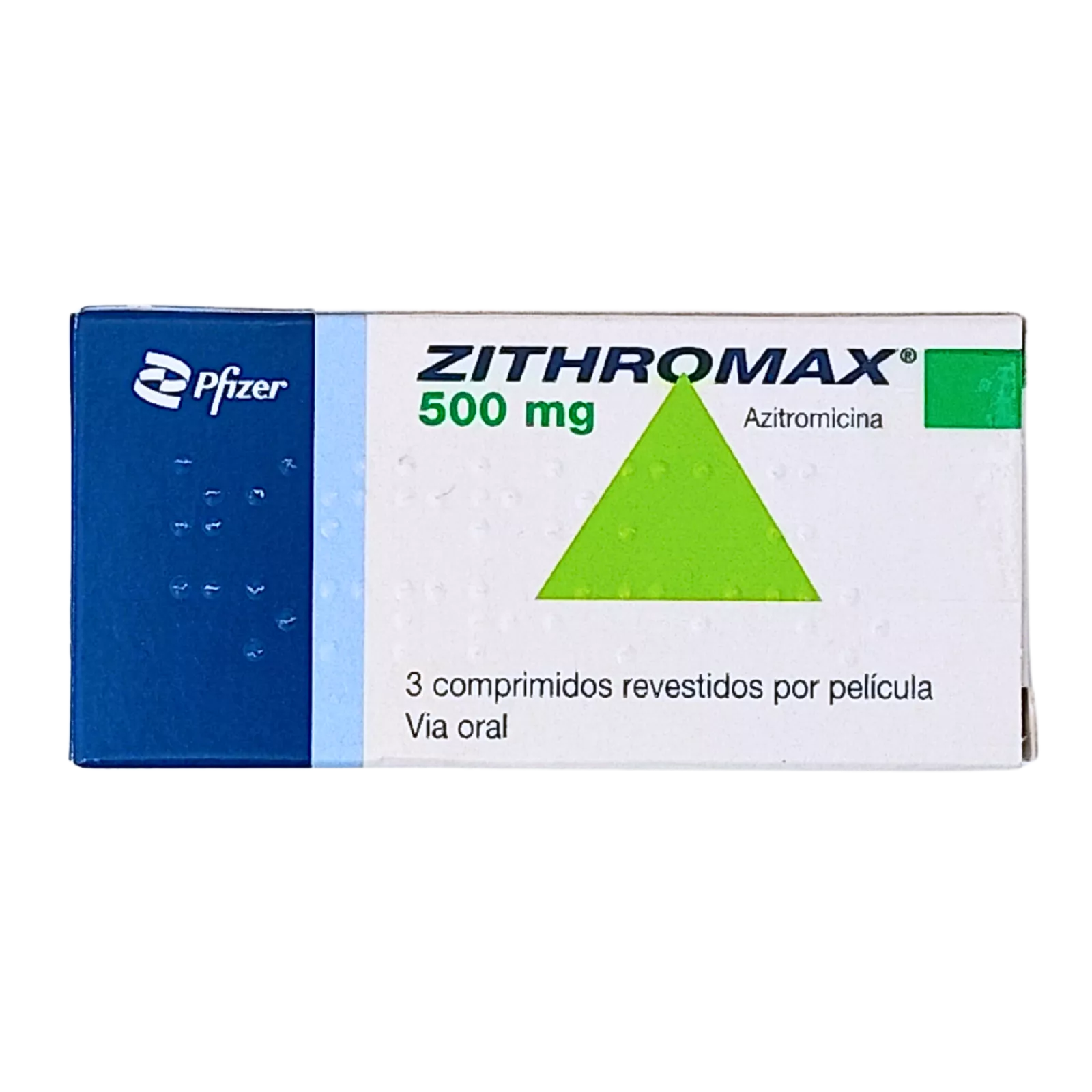 ジスロマック（ZITROMAX）500mgの箱（裏面）